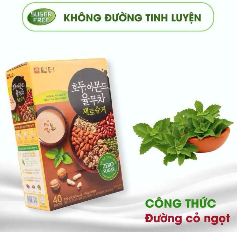 Bột Ngũ Cốc Không Đường Tinh Luyện Ăn Kiêng Damtuh (Hộp 40 gói)
