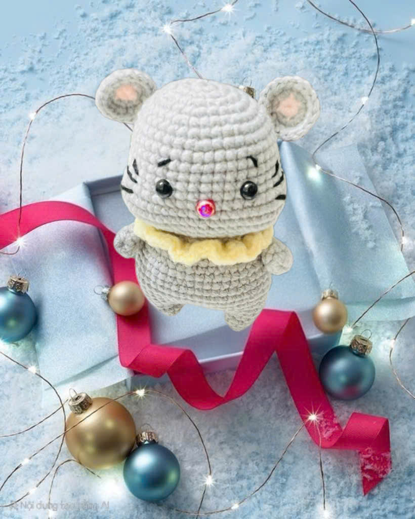 Móc khóa Handmade bằng Len [ 12 Con Giáp ] ~~ TÝ - CHUỘT