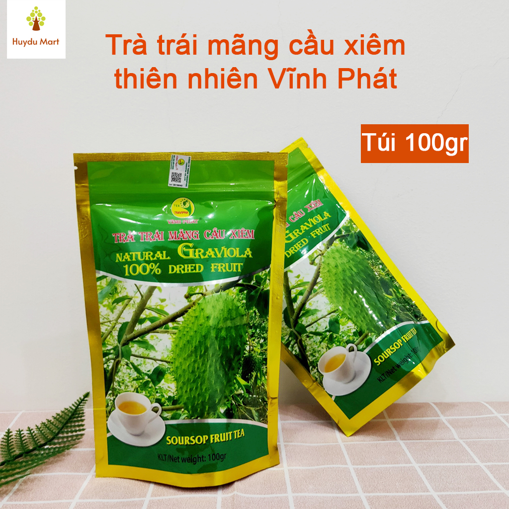 Trà mãng cầu xiêm Vĩnh Phát 100% từ trái mãng cầu xiêm hữu cơ giúp thanh lọc cơ thể ngủ ngon tốt cho