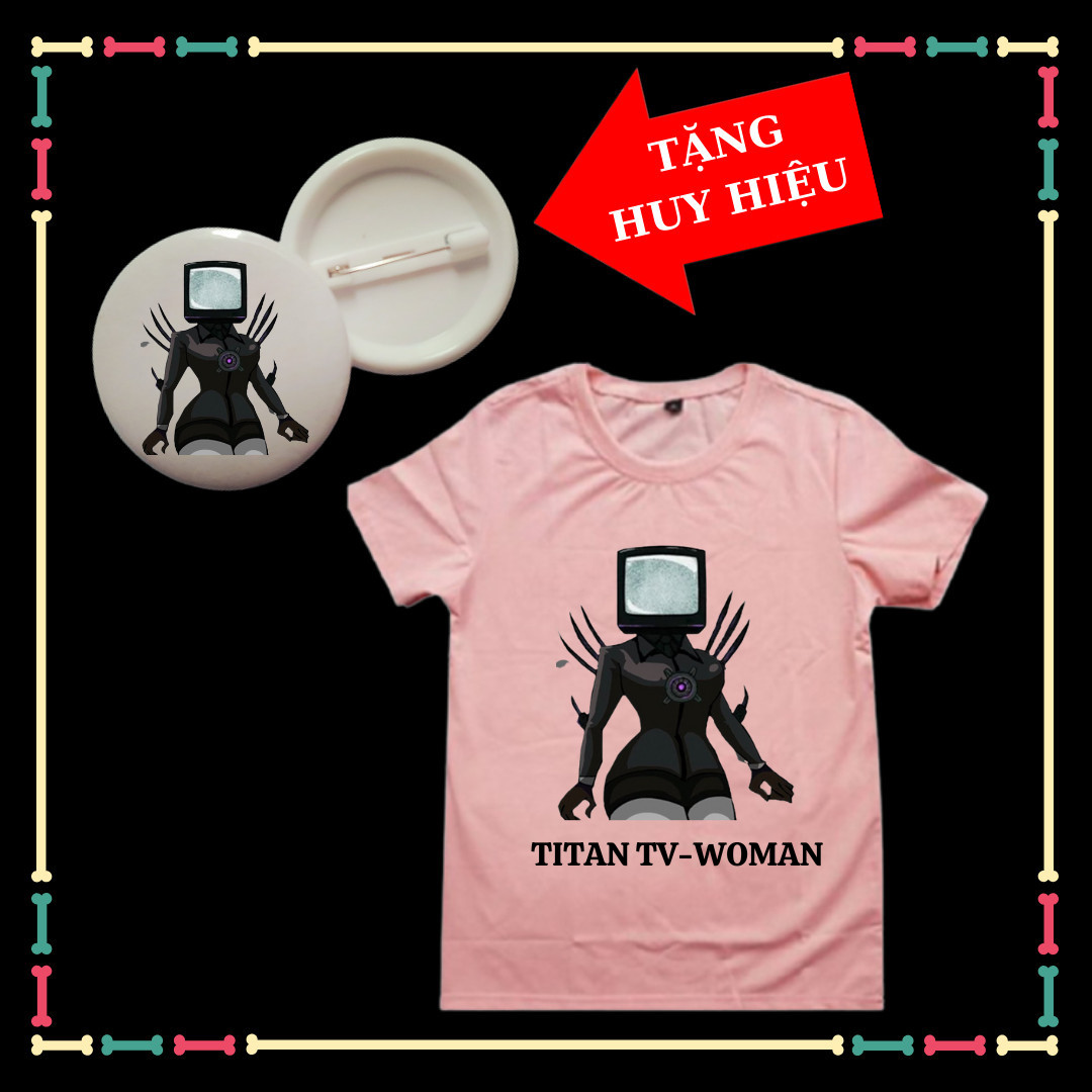 Áo thun Titan TV Woman Skibidi Toilet trẻ em nam nữ áo phông rộng thoải mái đủ size áo từ 10kg đến 9