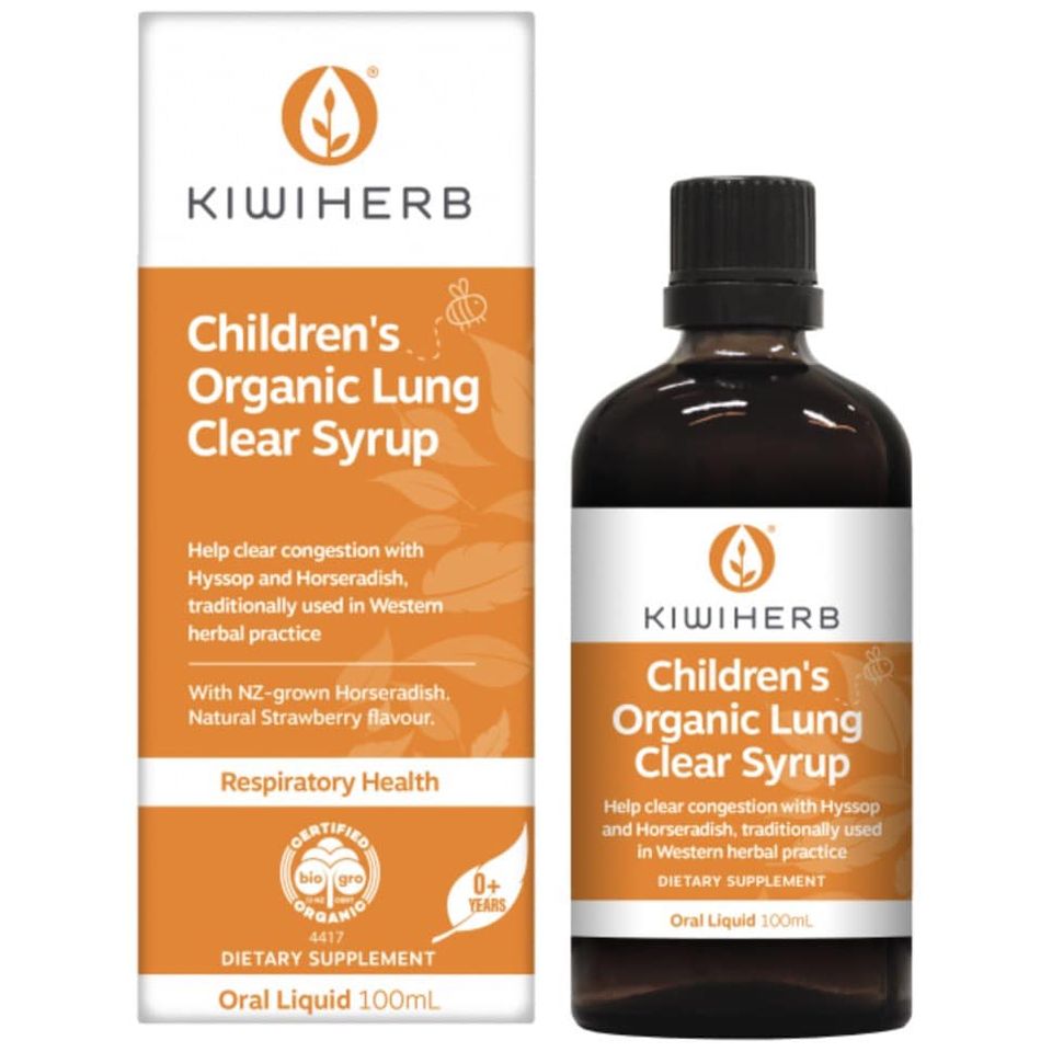 Siro bổ phổi thải độc phổi cho bé Kiwiherb Children’s Organic Lung Clear Syrup 100ml