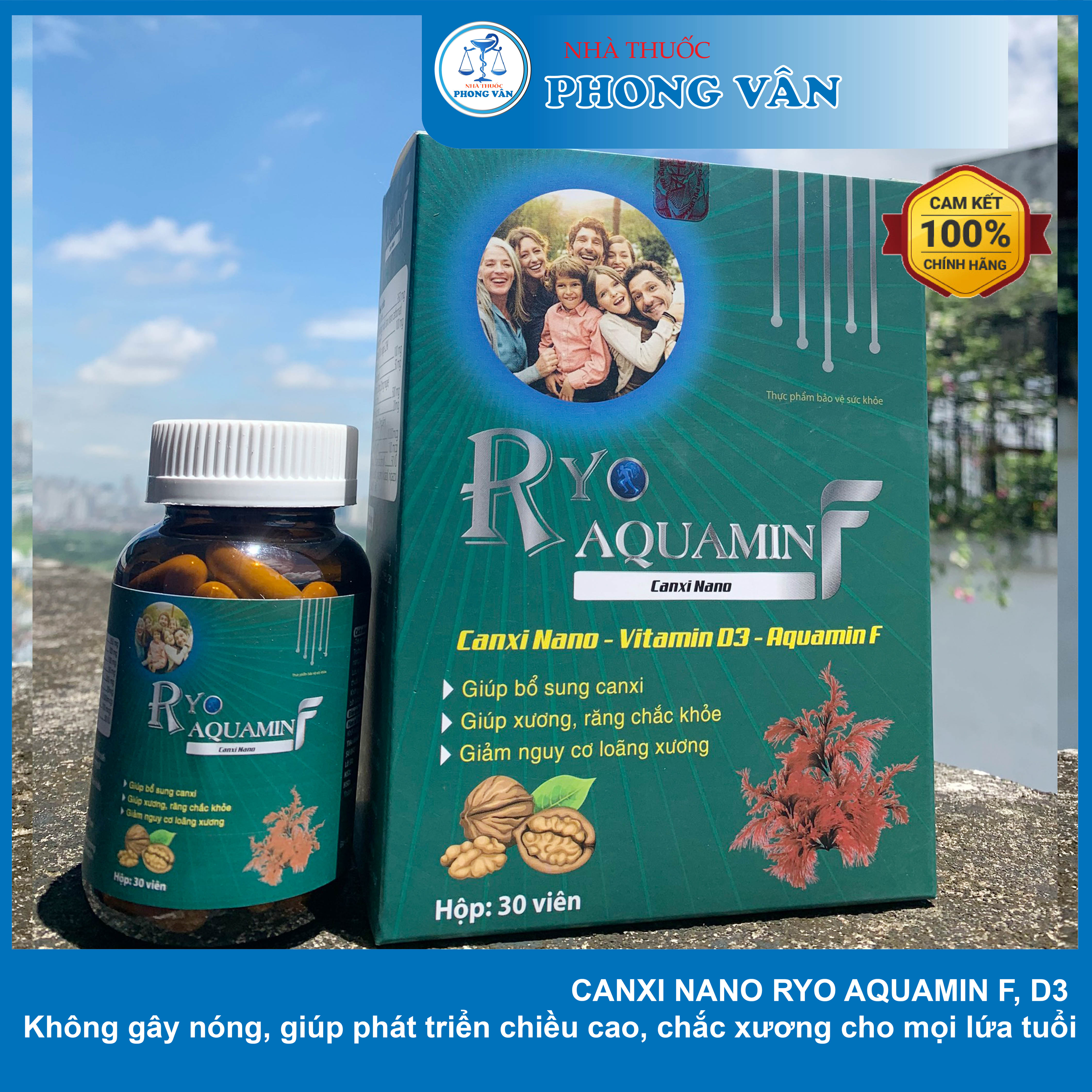 Canxi Nano Ryo Aquamin F D3 Không Gây Nóng Giúp Phát Triển Chiều Cao Chắc Xương Cho Mọi Lứa Tuổi