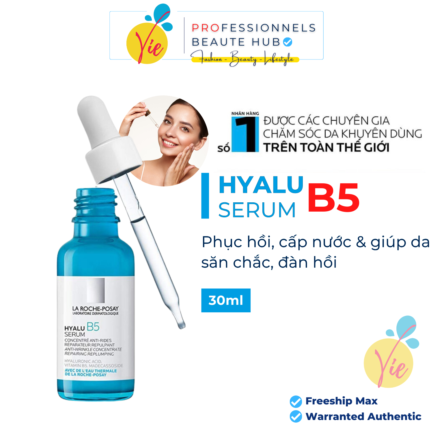 Serum La Roche-Posay Tinh Chất Hỗ Trợ Phục Hồi Da Cấp Ẩm Cho Da La Roche-Posay Hyalu B5 Serum