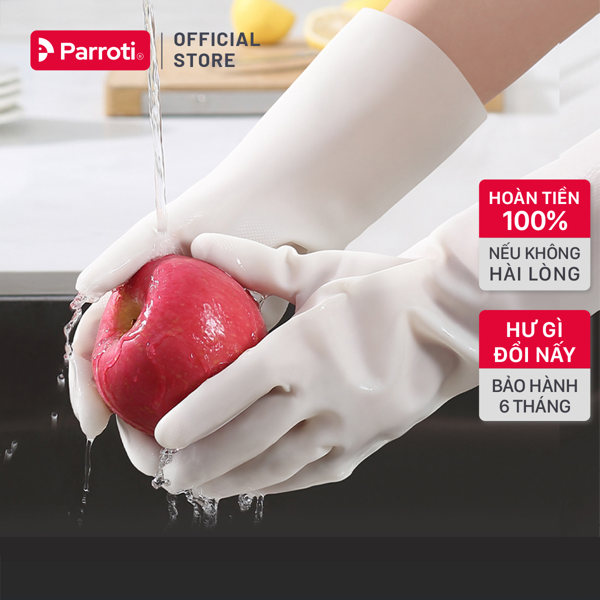 Găng tay cao su siêu dai bao tay rửa chén giặt giũ vệ sinh nhà cửa an toàn không mùi hôi – Parroti A