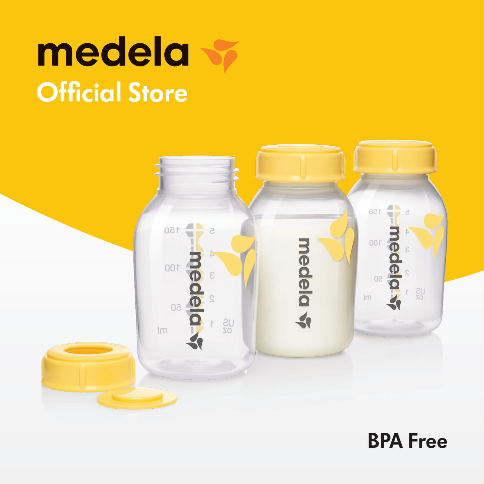 Bình cho bú/ Bộ 3 bình trữ sữa Medela 150ml - BPA-nhựa an toàn Bảo quản được ở tủ lạnh và tủ đông- Hàng phân phối chính thức Medela Thụy Sĩ