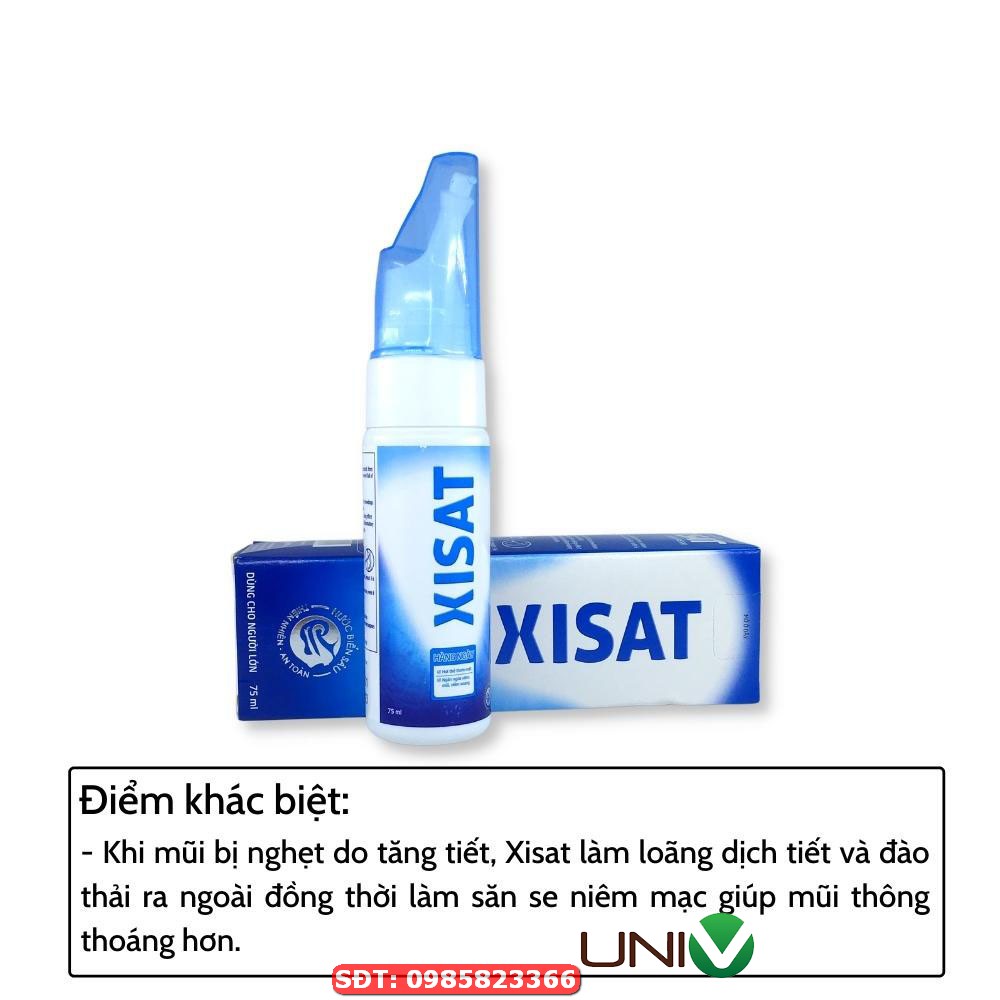 Nước Muối Biển Sâu Xisat Lọ Xịt 75ml Nước Muối Biển Vệ Sinh Mũi Làm Sạch Bụi Bẩn Thông Thoáng Mũi Ngừa Sổ Mũi
