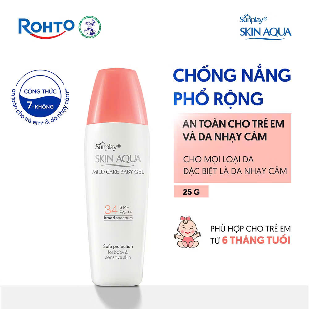 Kem chống nắng Skin Aqua cho trẻ em và da nhạy cảm dạng gel Sunplay Skin Aqua Mild Care Baby Gel SPF