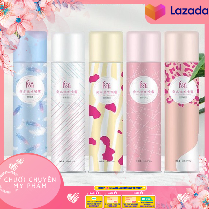 Dầu Gội Đầu Khô Issy Không Cần Dùng Nước Chống Bết Tóc Thơm Mát Suôn Mượt Chống Rụng Tóc Đánh Bay Gàu Dành Cho Nam Nữ