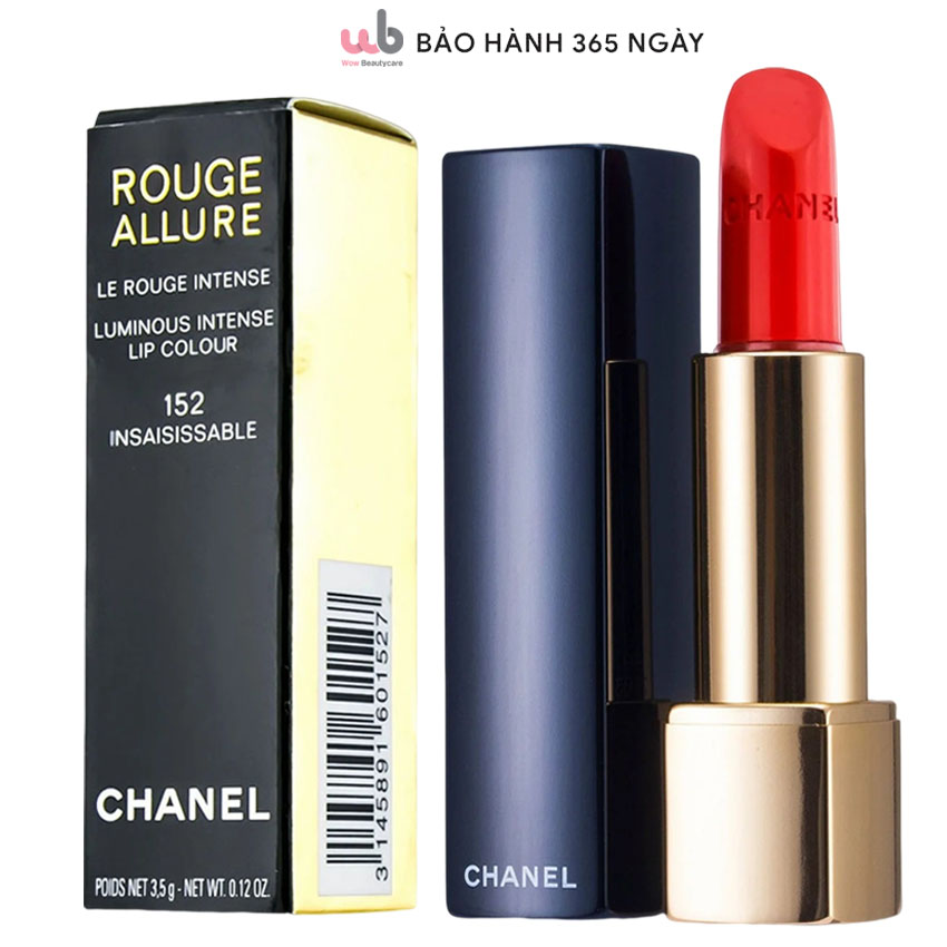 Son Chanel 152 Insaisissable màu hồng camAllue RougeChất son mềm mịn như nhung.lên màu chuẩndưỡng ẩm