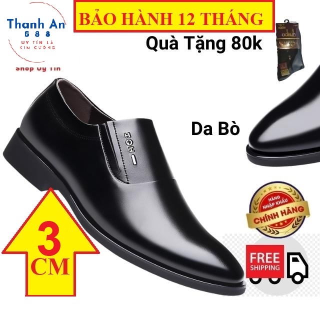 [CÓ SIZE 37->46] Giày Lười Nam SOE Style tăng chiều cao 7cm và 3cm Da Bò Thật Nhập Khẩu cao cấp Tặng