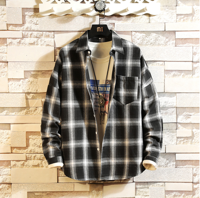 [Hoàn Tiền 15%] Áo sơ mi dài tay nam họa tiết kẻ dạchất dạ dày dặn thiết kế thời trang cao cấp màu s