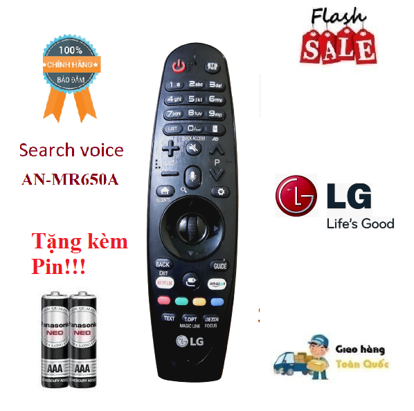 Remote Điều khiển TV LG AN-MR650A giọng nói TV LG 2017- Hàng chính hãng 100% Free ship + Tặng kèm Pi