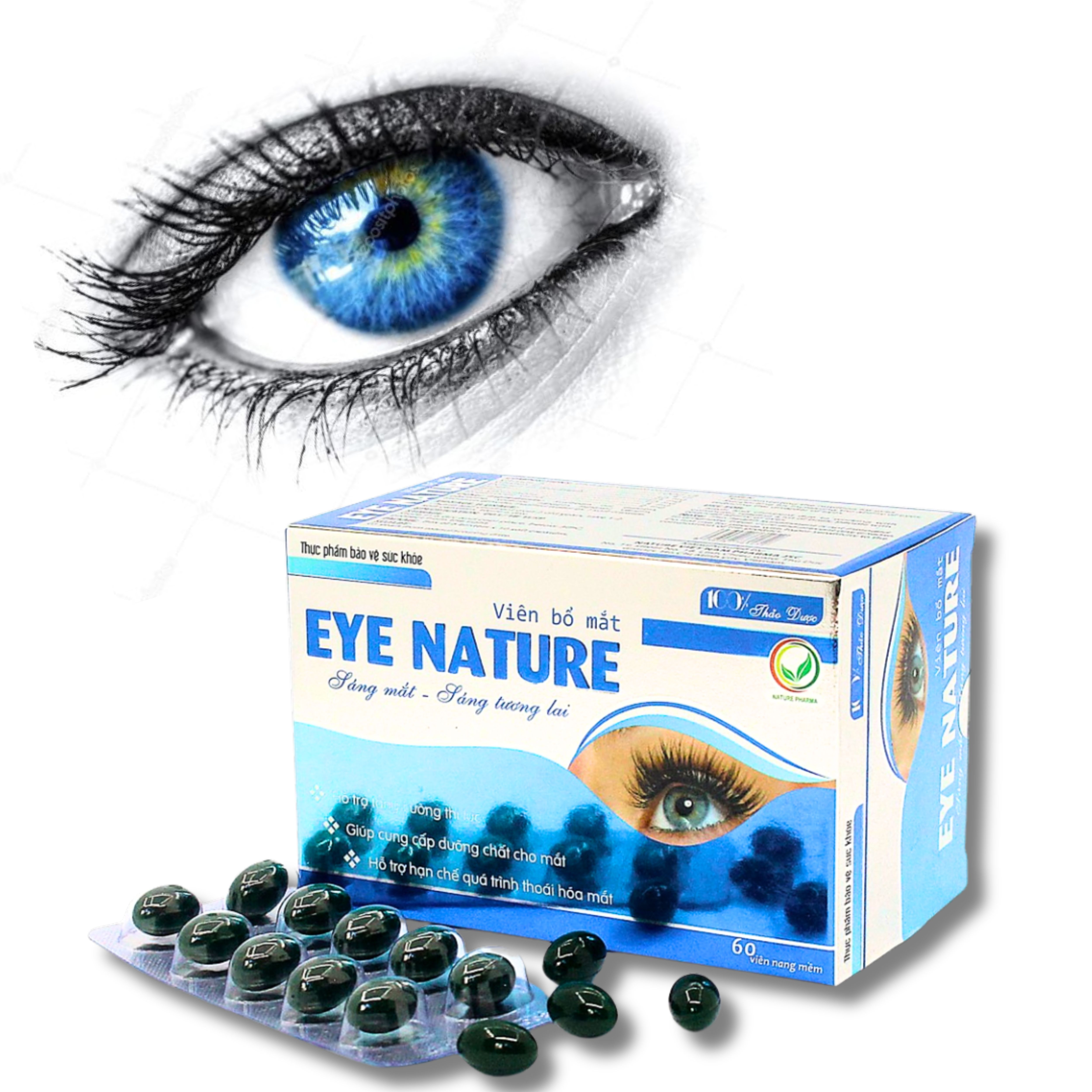 Viên Bổ Mắt Eye Nature Lutein 25mg Hỗ Trợ Tăng Cường Thị Lực Cho Người Lớn Trẻ Em Hộp 60 Viên