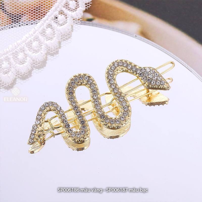 Kẹp tóc nữ Eleanor Accessories kẹp tóc mái hình rắn đính đá phụ kiện tóc 6186