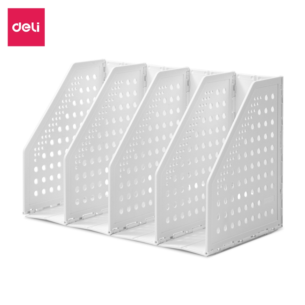 Giá Kệ Đựng Tài Liệu Deli 4 Ngăn Kệ Hồ Sơ Văn Phòng Giá Sách Vở Tiện Lợi Màu Pastel Dễ Thương Có Thể Thu Gọn