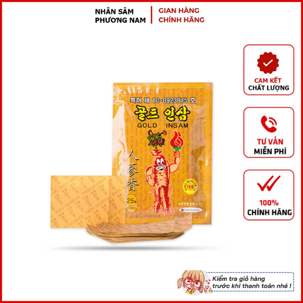 Cao Dán Hồng Sâm Gold Insam Túi Vàng Loại 25 Miếng / Gói