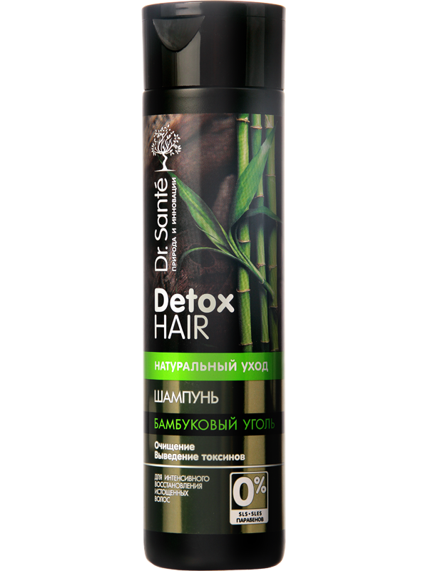 Dầu Gội Detox Tóc Và Da Đầu Chiết Xuất Than Tre Hoạt Tính Dr. Sante Detox Hair 250 Ml