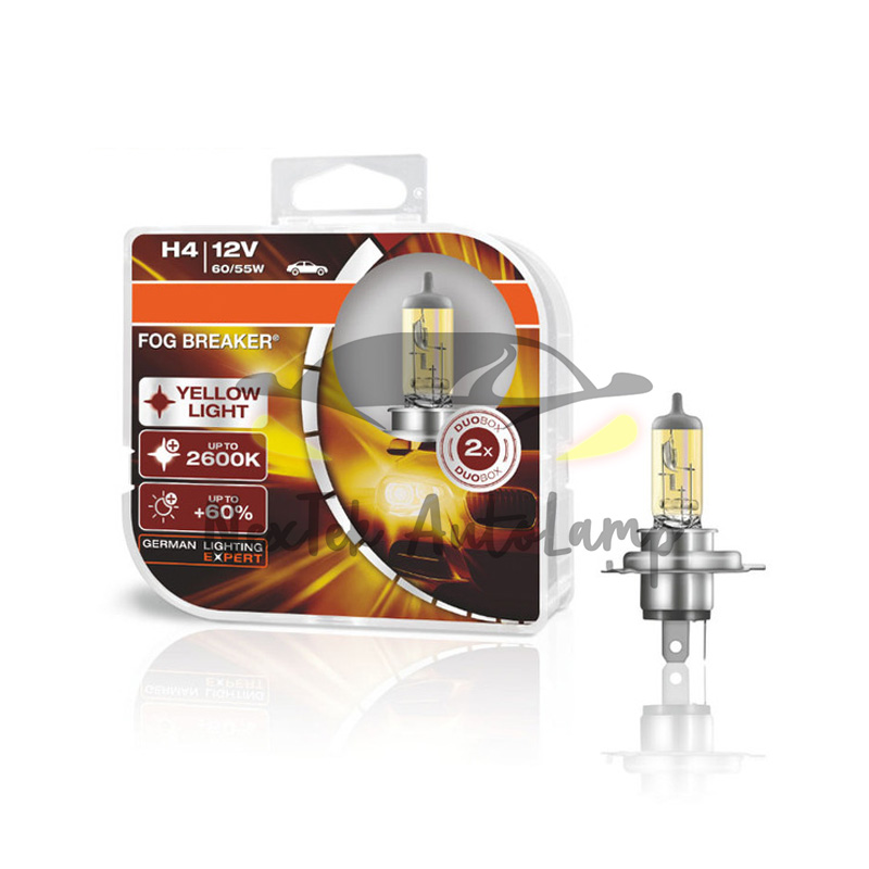 For OSRAM Fog Breaker H1 H3 H4 H7 H8 H11 H16 HB3 HB4 12V 2600K Đèn vàng ô tô Halogen Đèn pha Nhà máy