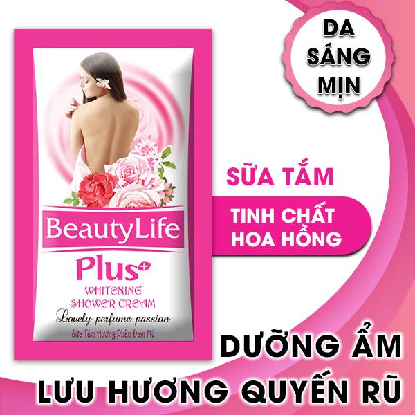 [Hcm]Sữa Tắm Trắng Da Dưỡng Ẩm Tinh Chất Hoa Hồng Beauty Life 10 Gói X 5G