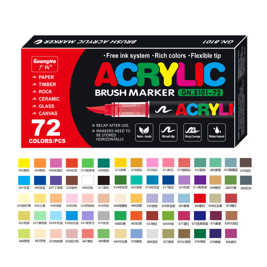 Acrylic marker Guangna 8101 DecorMe màu acrylic marker brush chính hãng tô màu số hoá vẽ tranhviết t