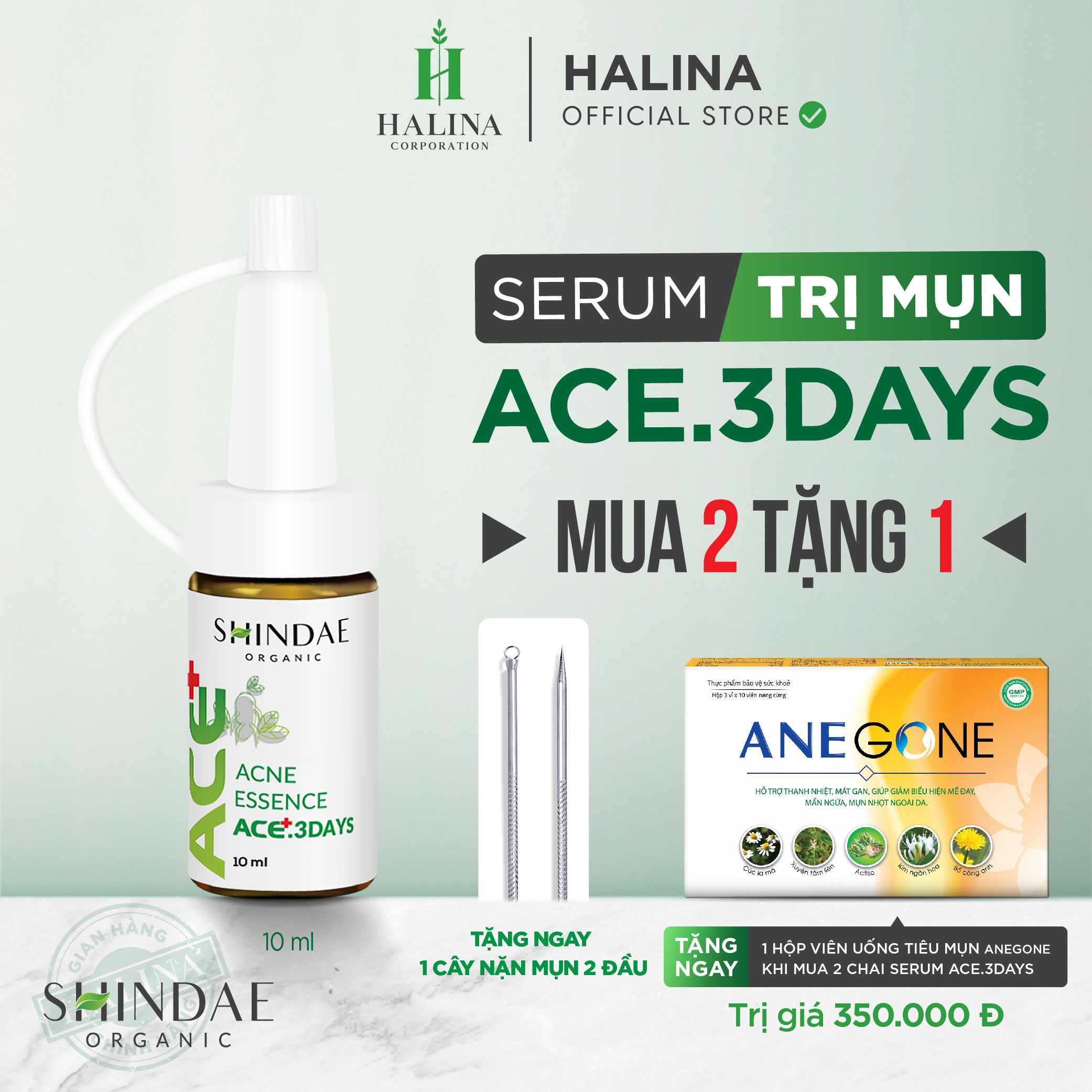 Serum Hỗ Trợ Giảm Mụn Ace.3Days Mỹ Phẩm Halina Corp