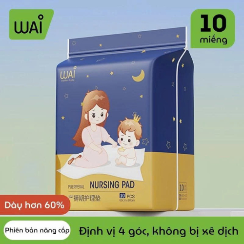 Miếng lót giường hậu sản cho mẹ sau sinh Waitấm lót giường KidsWorld 60*90cm trẻ em thay tã