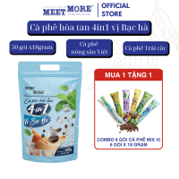 [KÈM QUÀ TRI ÂN] Bịch Cà Phê Hòa Tan 4in1 Vị Bạc Hà Meet More (50 gói x 18g) - Cà phê nông sản Việt