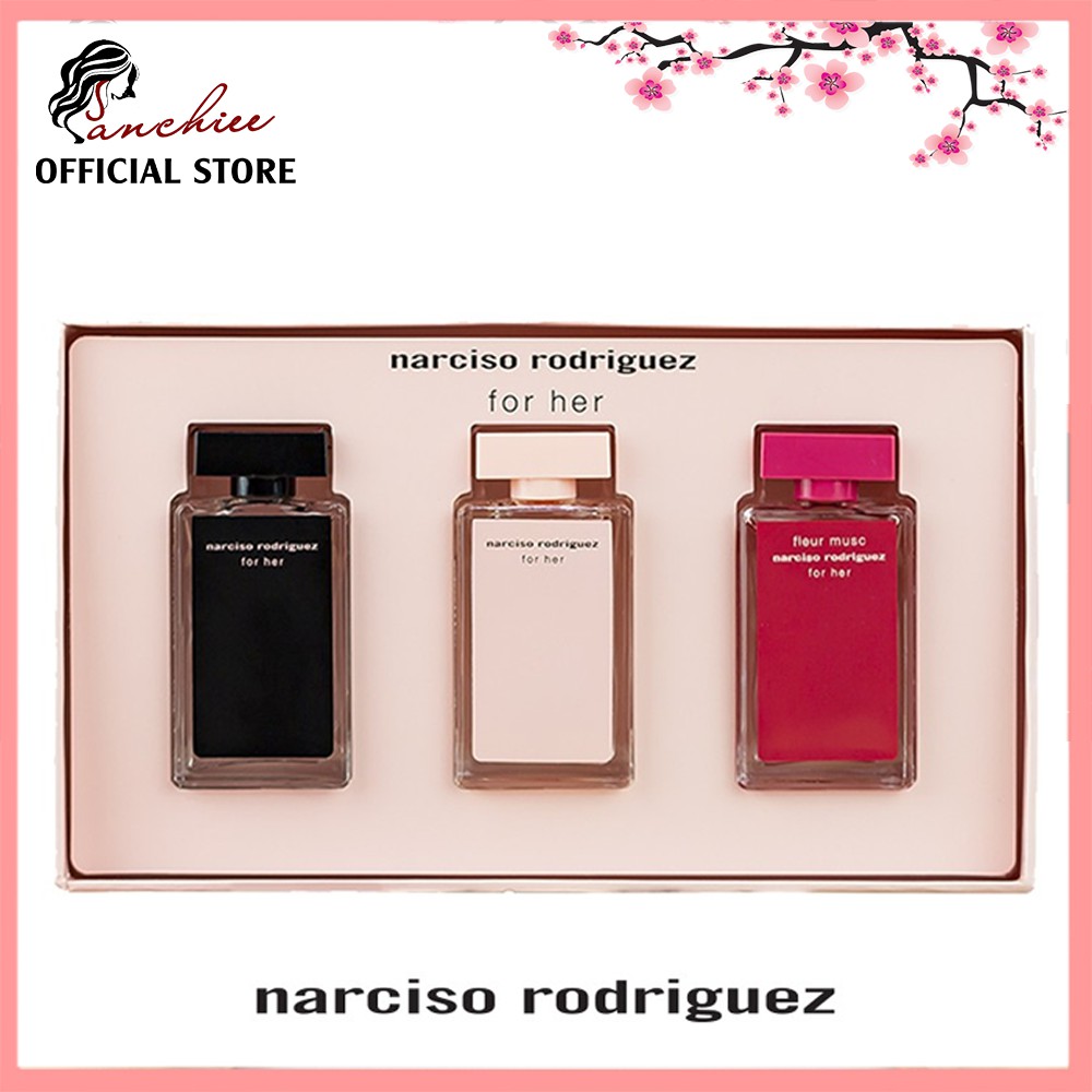 Bộ 3 chai nước hoa Narciso Rodriguez For Her. phong cách trẻ trung đến vẻ quyến rũ