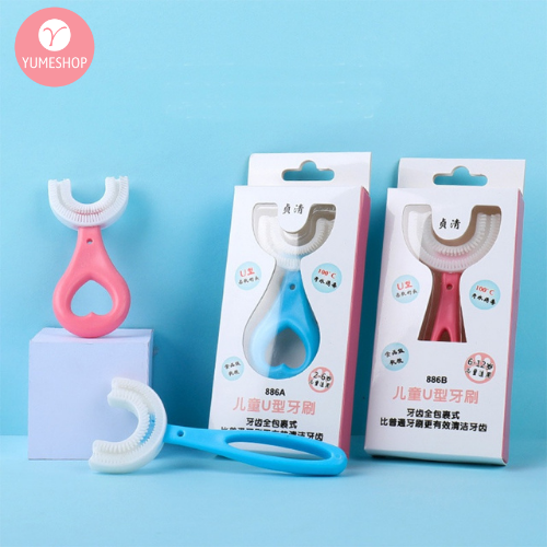 Bàn chải đánh răng cho bé chữ u chất liệu Silicon chịu được lực cắn cho bé từ 2 tuổi - 6 tuổi