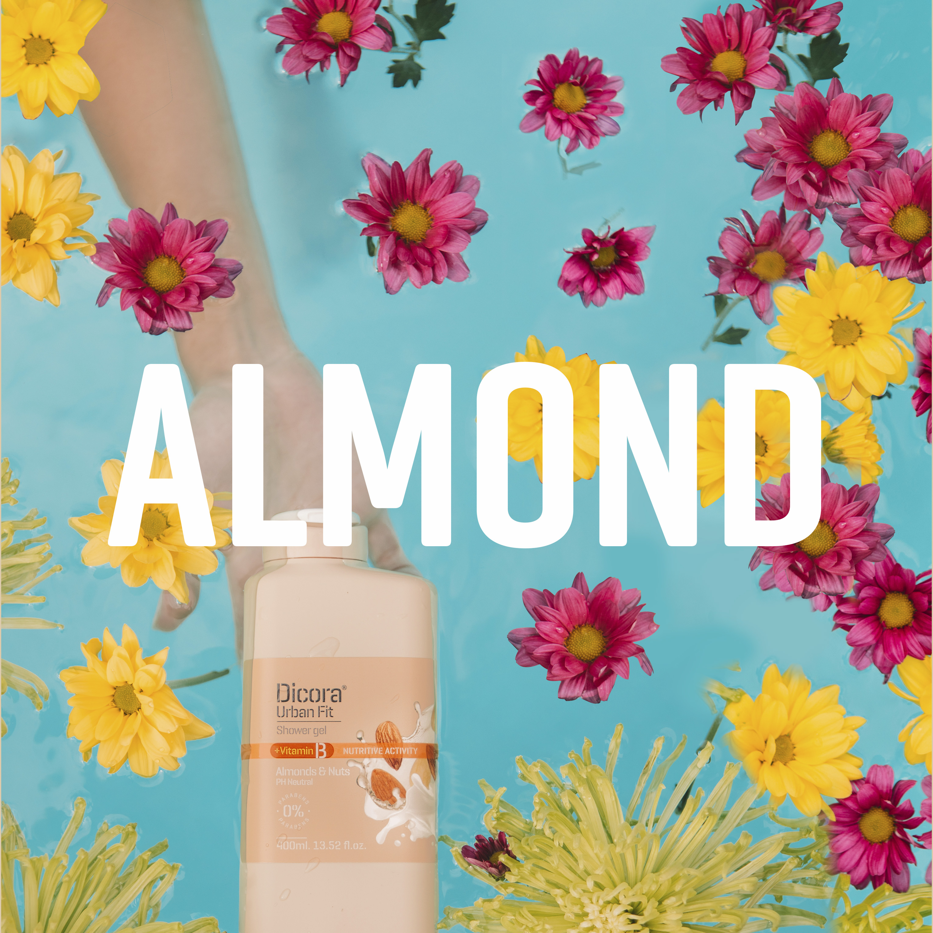 Sữa Tắm Dưỡng Da Dicora Urban Fit Almonds & Nuts Vitamin B Hạnh Nhân & Các Loại Hạt Dưỡng Trắng Dưỡng Ẩm 400Ml