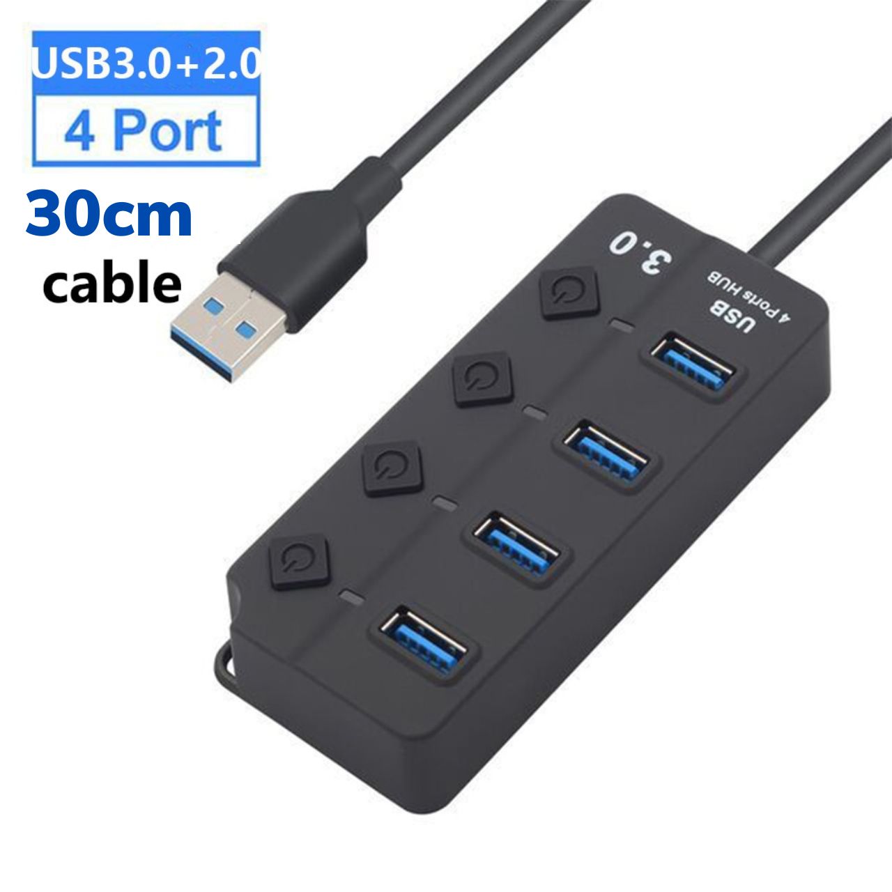 Bộ Chia Cổng USB OTG Hub USB 3.0 cổng USB mở rộng đầu chia USB 1 ra 4 và 7 dây dài cổng công tắc ngu