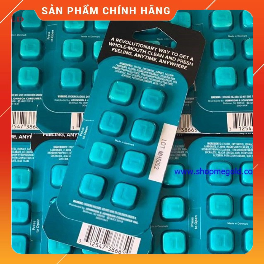 Viên Nhai Thơm Miệng Dạng Viên Listerine Ready Tabs Clean Mint (Vĩ 8 Viên) Mĩ Phẩm Gía Sỉ 89