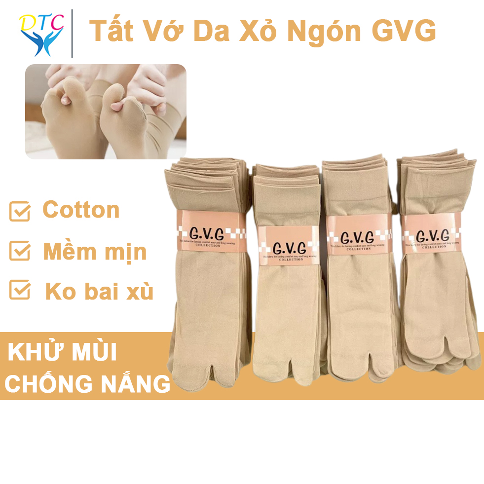 Set 10 Tất Nữ xỏ ngón chống nắng GVG Tất Cổ Cao Da Chân Vải cotton dày dặn mềm mịn cực êm chân Tất G