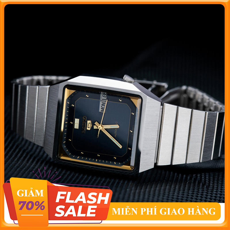 [ ĐỒNG HỒ NHẬT MÁY CƠ ] {ĐỒNG HỒ PHỐ  MUA 1 TẶNG 1 } Đồng Hồ Nam Seiko 5 Chém Cạnh Máy Cơ Tự Động Ja