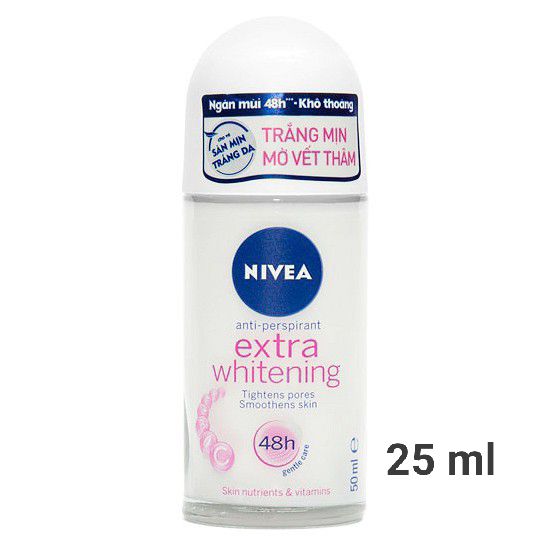 Lăn khử mùi Nivea nữ extra whitening trắng mịn mờ thâm Thái Lan 25 ml