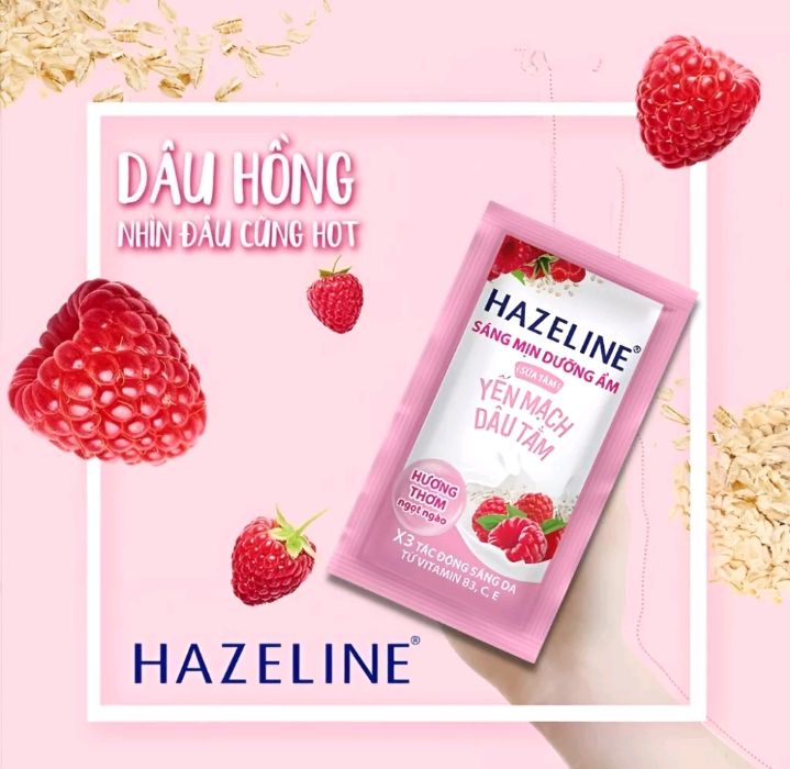 Sữa tắm Hazeline 4.5g (dây 12 gói)Sữa tắm dây Hazeline loại 12 góiDây 12 gói Sữa Tắm Hazeline Dưỡng 