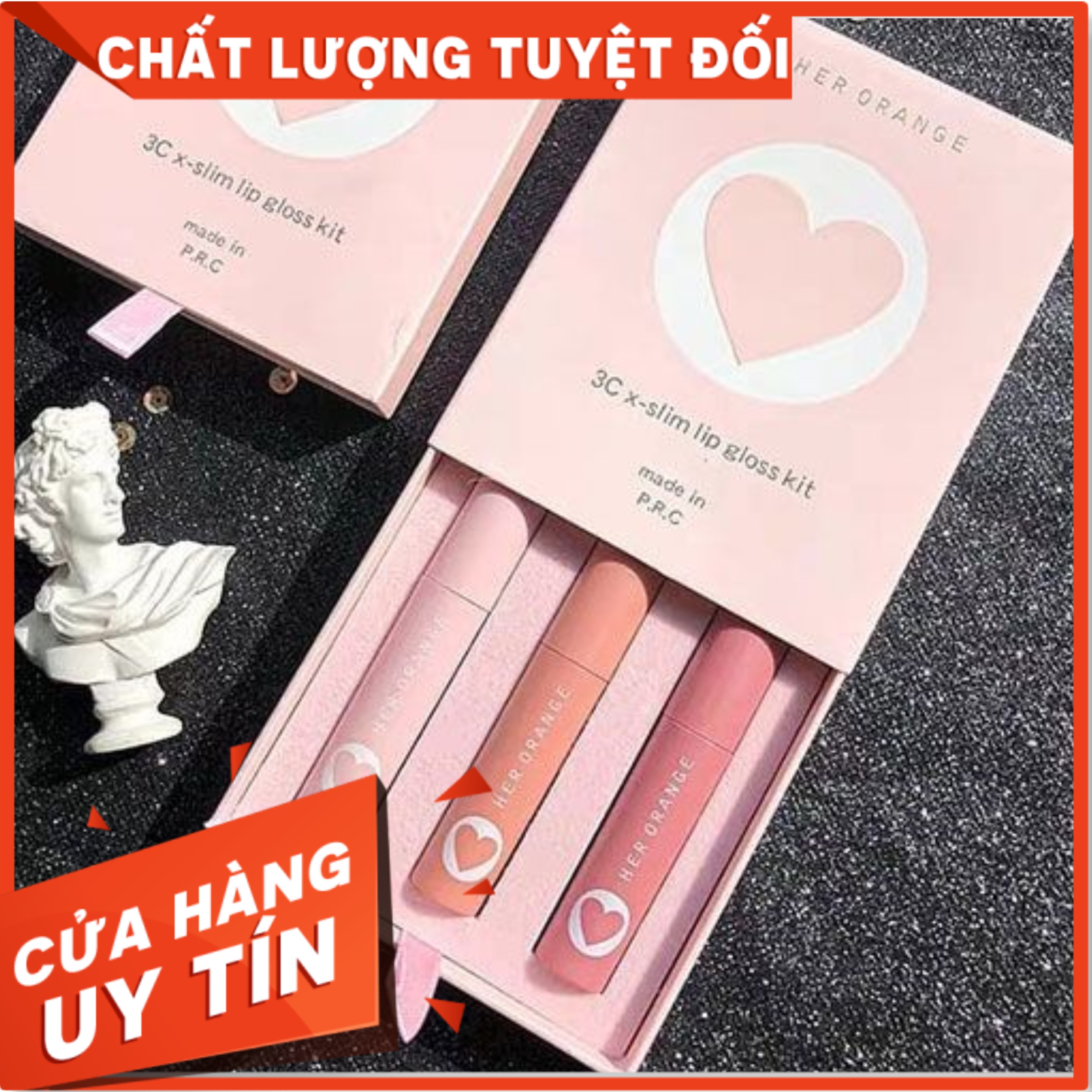 [Hàng Hot] Sét 3 Cây Son Kem Lì Hero Orange Hộp 3 Cây Son Kem Mịn Giữ Cho Môi Luôn Mượt Và Ăn Khó Trôi Lắm