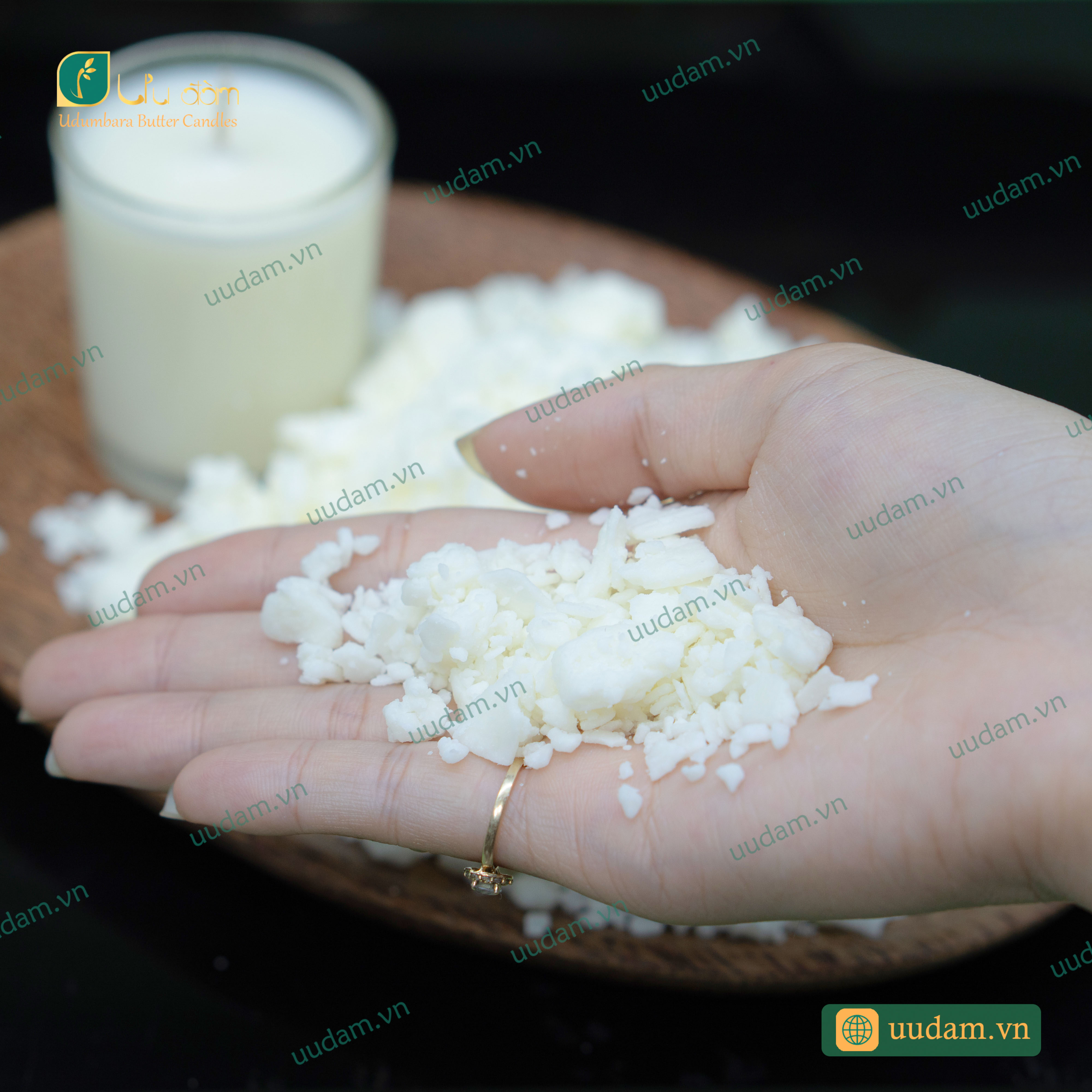 Sáp Đậu Nành làm nến thơm [Soy Wax] 100% từ dầu đậu nành tự nhiên. Nguyên liệu làm nến - Nến Ưu Đàm