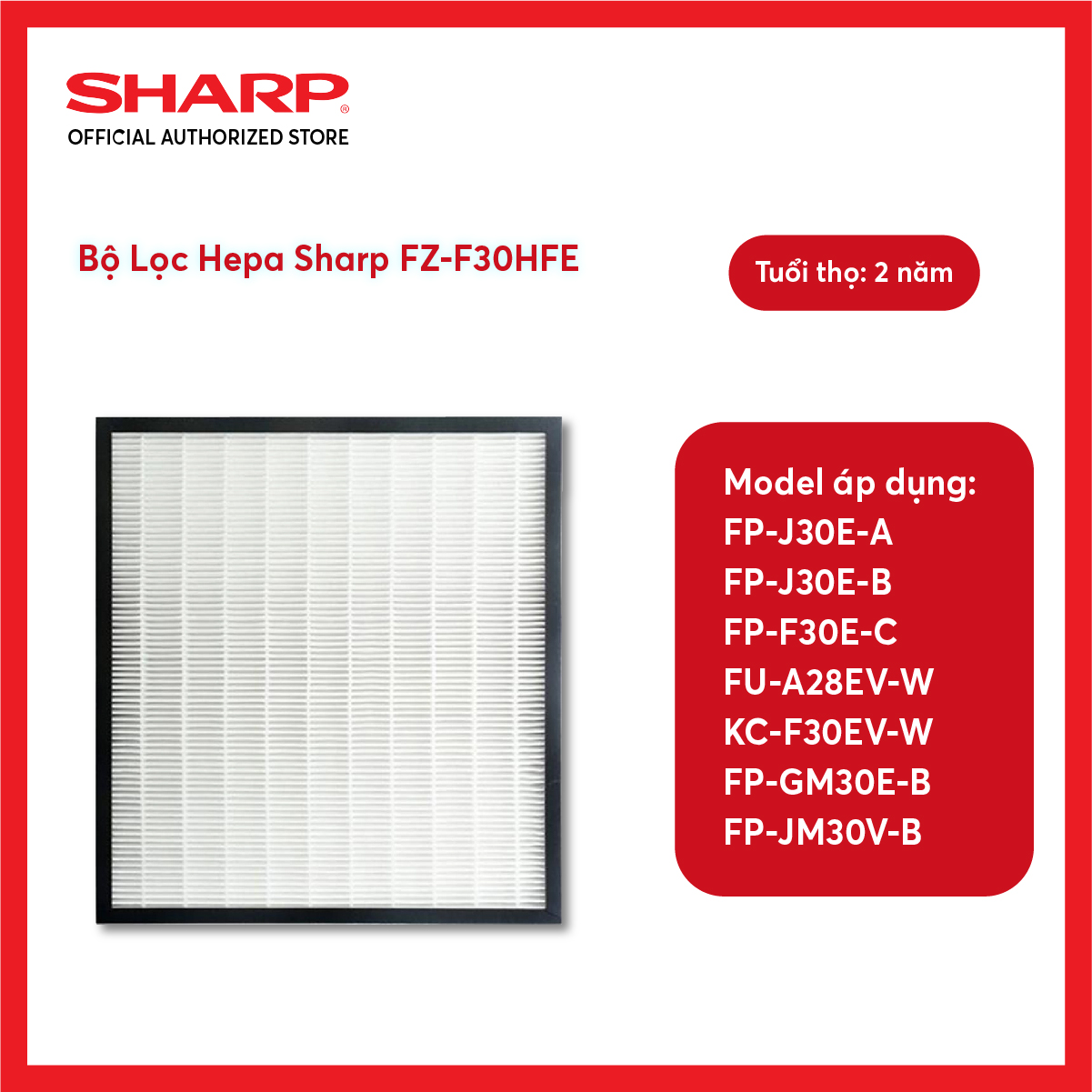 Bộ Lọc Hepa Sharp FZ-F30HFE dành cho FP-F30E FP-J30E FP-GM30 FP-JM30 KC-F30EV-W