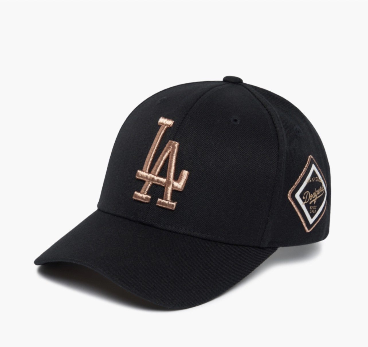 Mũ MLB Diamond Structure Ball Cap LA Dodgers 3Acp8501N Màu Xanh Navy đen logo la vàng và logo la bạc
