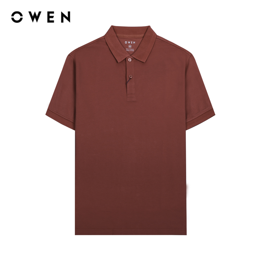OWEN - Áo polo ngắn tay Body Fit APV233195 màu Đỏ chất liệu CVC Spandex