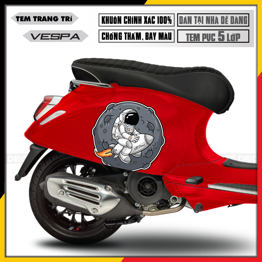 Tem Rời Xe Vespa Mẫu Phi Hành Gia Vũ Trụ | VP30 | Decal Chế Xe Máy Vespa Sprint/Primavera/LX/GTS Chấ