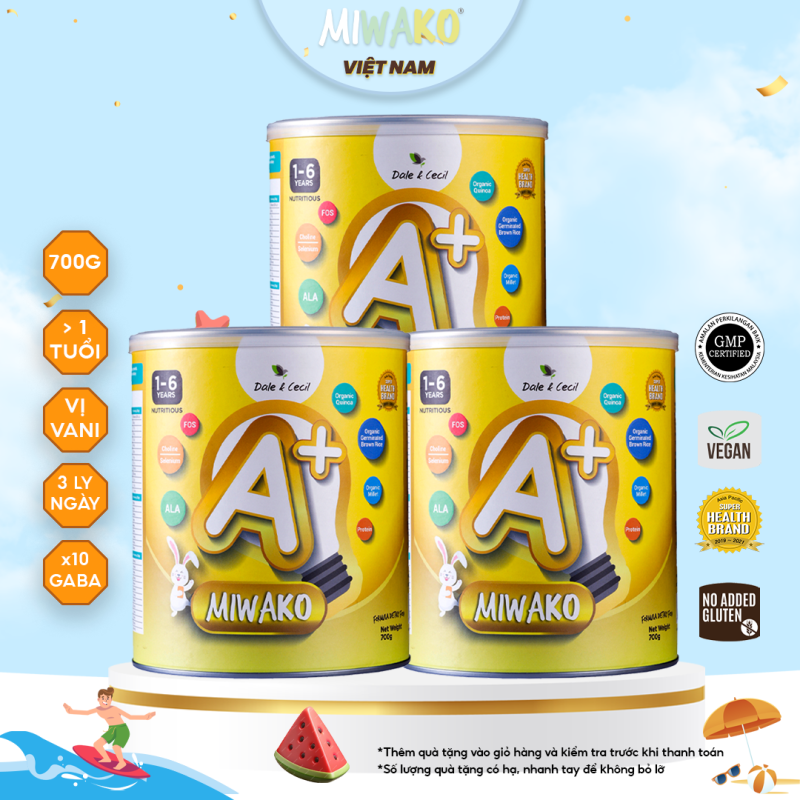 Combo 3 Hộp Sữa Công Thức Hạt Thực Vật Hữu Cơ Miwako A+ 700g Vị Vani Bổ Sung Dinh Dưỡng Toàn Diện Cho Bé - Miwako Mall