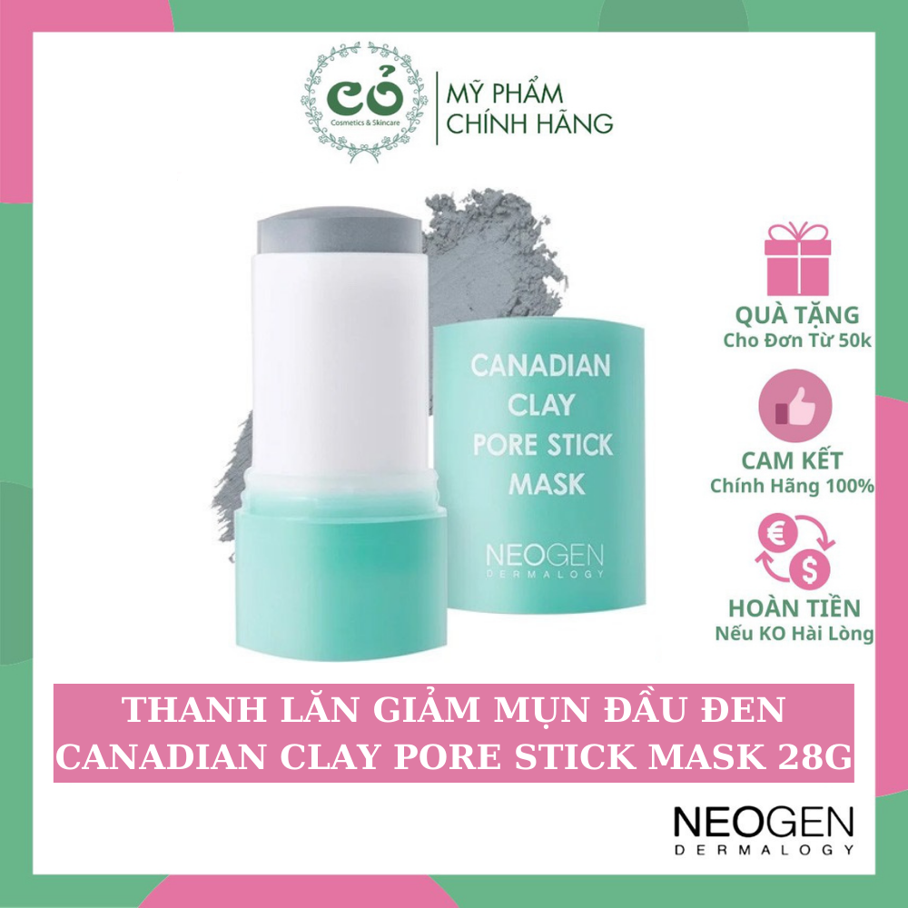 Thanh Lăn Đất Sét Neogen - Mặt Nạ Đất Sét Bùn Băng Giảm Mụn Đầu Đen Và Se Nhỏ Lỗ Chân Lông Neogen Canadian Clay Pore Stick Mask 28G