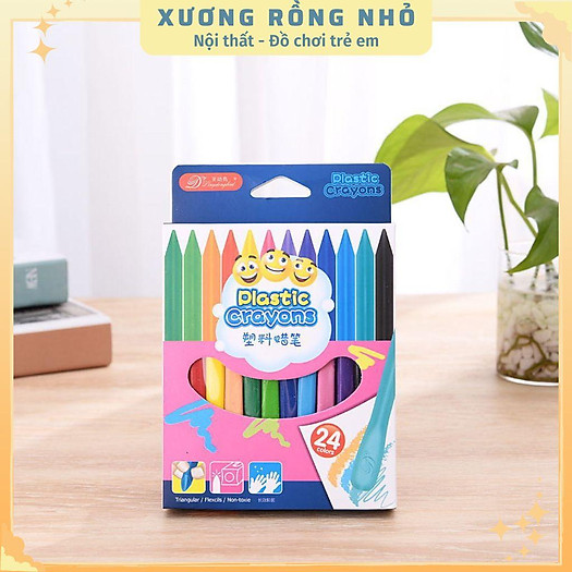 Bộ 12 24 Bút Màu Hữu Cơ Cho Bé Tập Vẽ Không Dính Tay An Toàn Cho Sức Khỏe Bộ bút sáp màu hữu cơ cho bé
