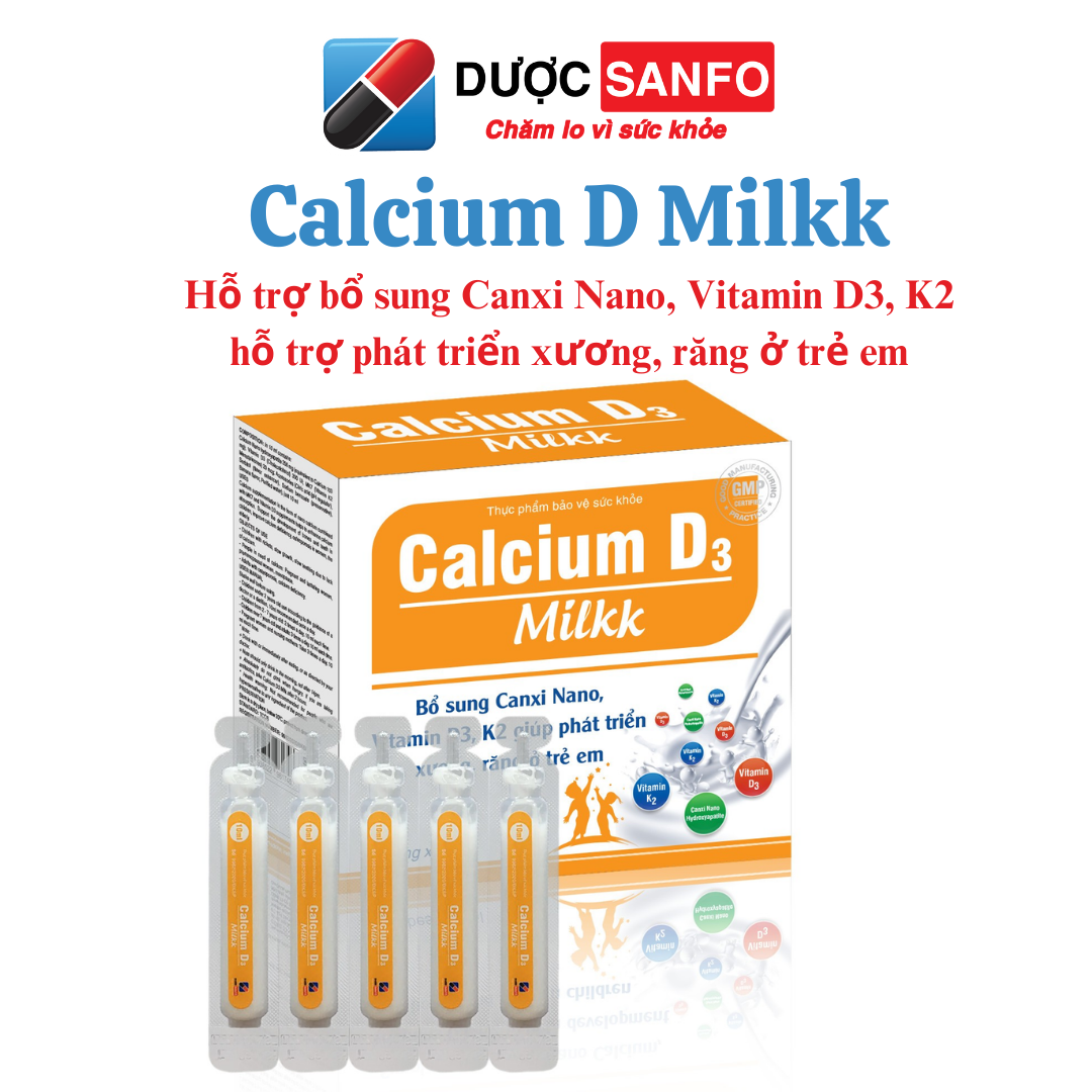 Calcium D3 milk - Bổ sung canxi nano vitamin cho trẻ còi xương chậm lớn phụ nữ mang thai và cho con 