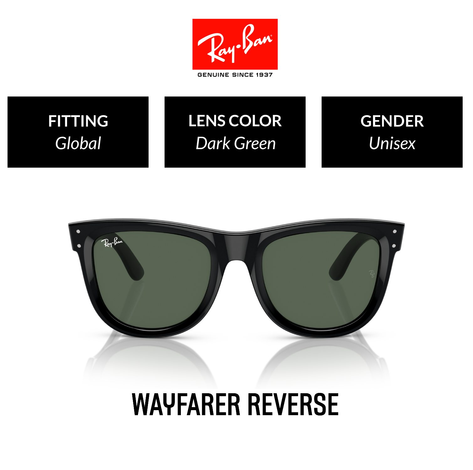 Mắt kính RAY-BAN WAYFARER REVERSE  - RBR0502S 6677VR Size 50 - Kính mát