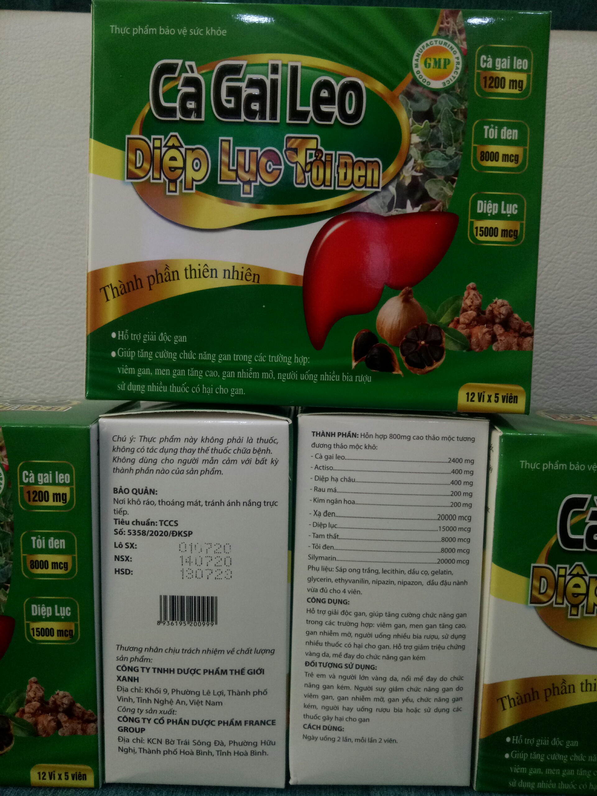 [Hcm]Bảo Vệ Gan Cà Gai Leo - Diệp Lục - Tỏi Đen