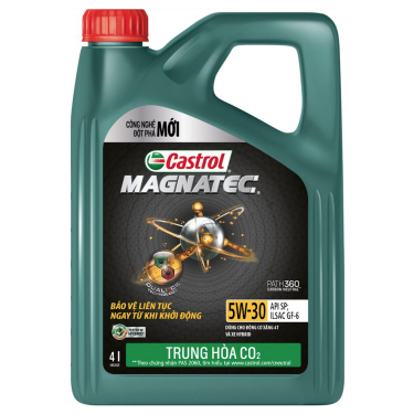 [Mẫu Mới]Nhớt tổng hợp xe ô tô Castrol MAGNATEC STOP-START 5W-30 SP/CF 4L - Trung Hòa CO2 Cấp độ Tiê