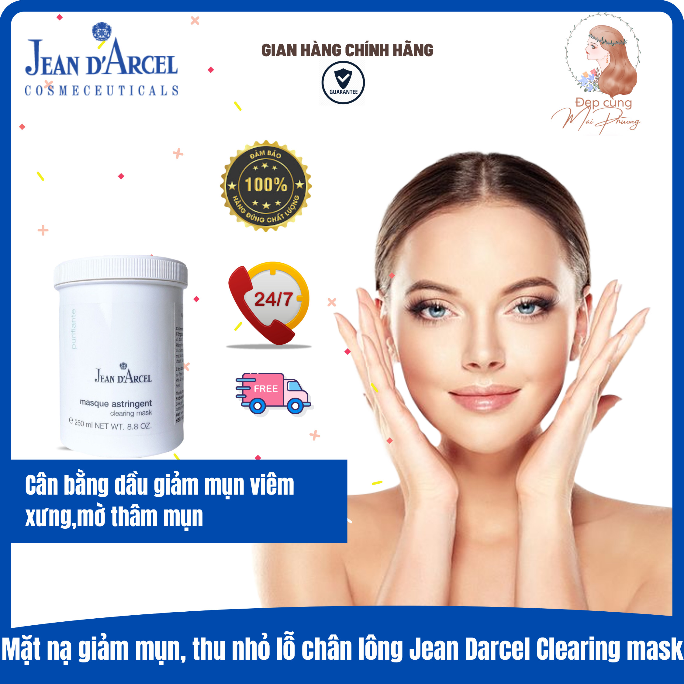 Mặt Nạ Giảm Mụn Cho Da Dầu Mụn Jean D Arcel Cleansing Mask